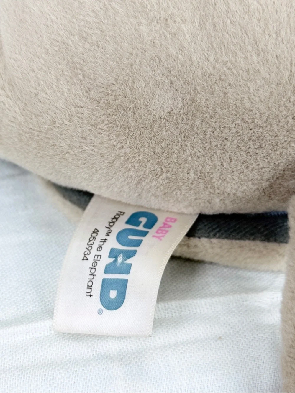 Baby Gund Plush Singing Peek-A-Boo Elephant - Gray